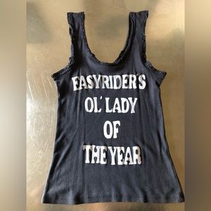 Bandit Brand Easyriders Ol’ Lady of The Year Lace Tank Distressed Black Sz M